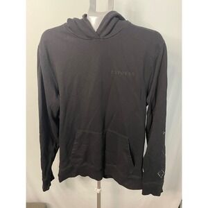Express Mens Black Logo Graphic Pullover Hoodie MEDIUM‎ Sweatshirt
